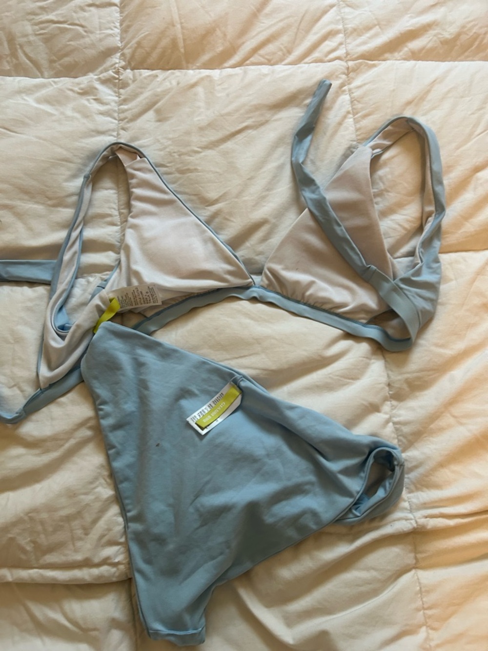 Light Blue Triangle Bikini Set - Women’s Swim Top & Bottom